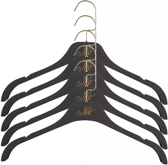 Black Matte Clothes Hangers Gold Noir Writing Set 5