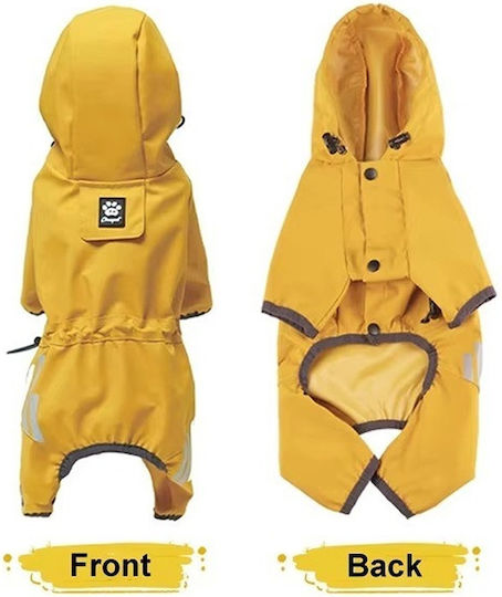 Yellow Waterproof Dog Coat with Hood