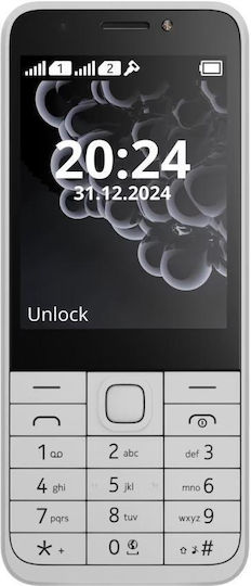 Nokia 230 (2024) Dual SIM Telefon Mobil cu Butoane (Meniu în Limba Engleză) Alb