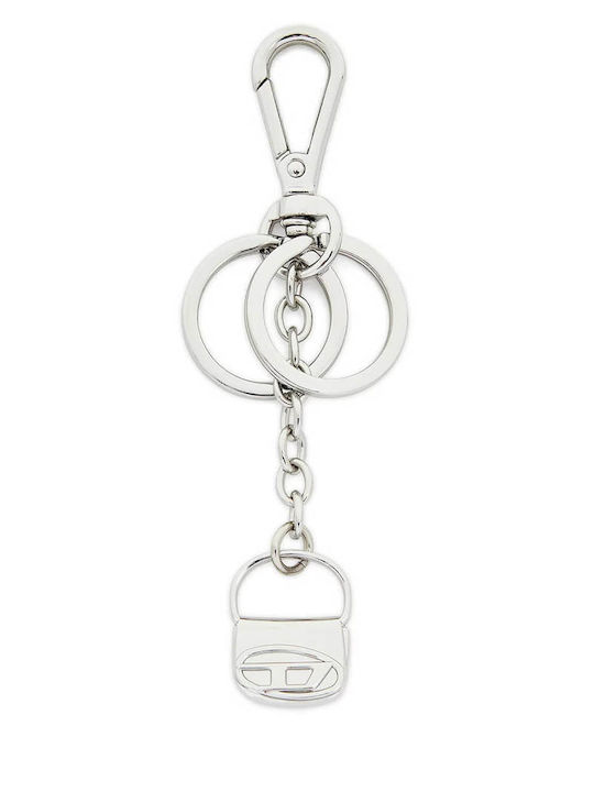Diesel Keychain Wallet Metallic Silver