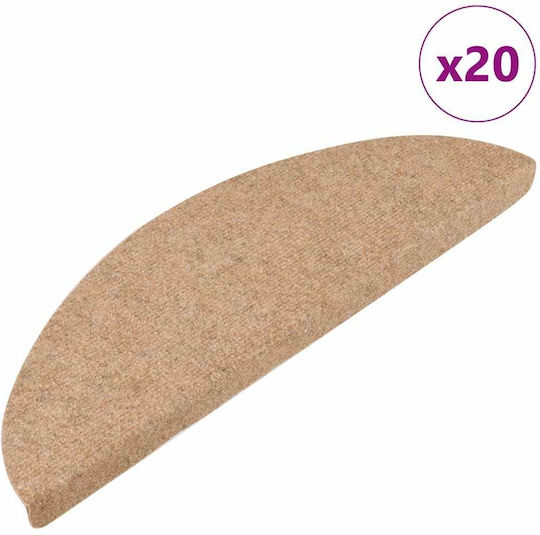 Самозалепващи се стъпала 20 броя бежови 56x17x3 см