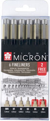Sakura Pigma Micron Zeichenmarker Black 4Stück
