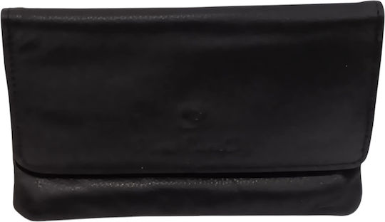 Pierre Cardin Leather Tobacco Pouch With Snap Closure Black