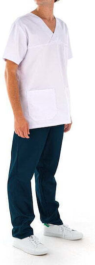DS Wear Unisex Σετ Ιατρικό Παντελόνι και Μπλούζα Λευκό