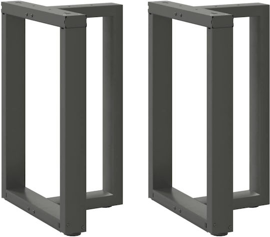 vidaXL Metallisches Möbelbein 2 Stück Für Tisch / Beistelltisch / Büro 60x35x72cm Anthrazit