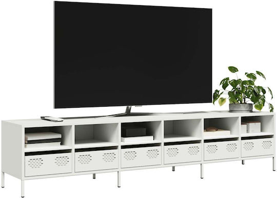 Έπιπλο TV Επιδαπέδιο Λευκό 202x39x43.5εκ. Έπιπλο TV Επιδαπέδιο Λευκό 202x39x43.5εκ.