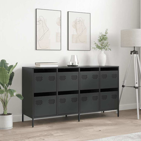 Μπουφές από Μέταλλο με Συρτάρια Μαύρο 135x39x73.5cm