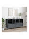 Sideboard made of Metal with Drawers Charcoal 135x39x73.5cm