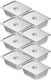 Vevor 8 Pack 1/2 Size Hotel Pans Tabletop Steam Pan Stainless Steel Deep Lid 4
