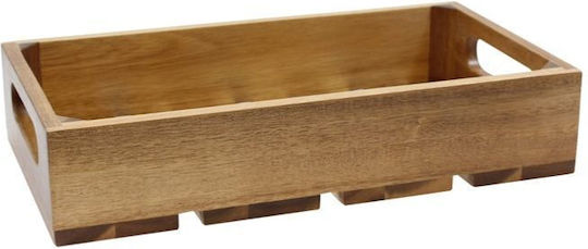 Букетна кутия от акациево дърво с дръжки Gn1/3x7cm дълбочина Tablecraft Tc Crate13