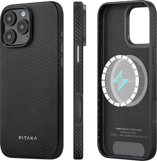 Pitaka Back Cover Δερμάτινο Μαύρο (iPhone 16 Pro)