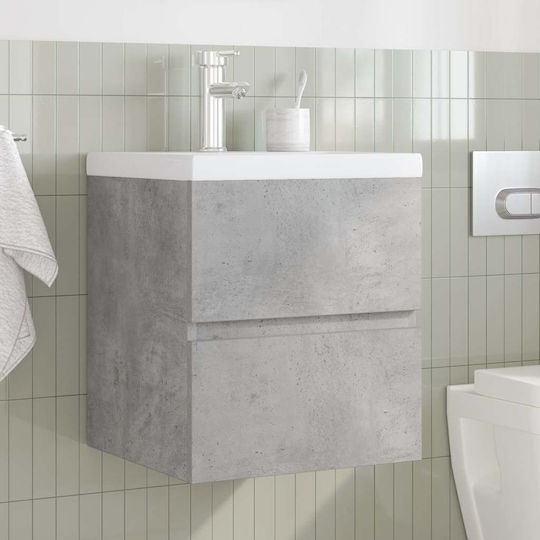 vidaXL Πάγκος με Νιπτήρα Μ41xΒ38.5xΥ45cm Γκρι Σκυροδέματος