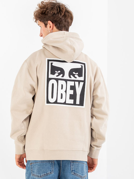Obey Eyes Icon Sweatshirt mit Kapuze Silber Grau