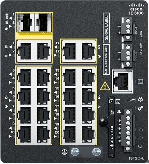 Cisco IE-3100-18T2C-E Managed L2 Switch με 18 Θύρες Gigabit (1Gbps) Ethernet