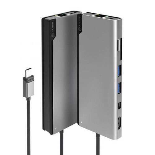 Alogic Ultra Dock PLUS Gen 2 USB-C Docking Station with 4K PD Ethernet and Support for 2 Monitors Gray