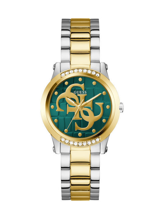 Guess Γυναικείο Ρολόι 36mm Χρονογράφος Μπαταρίας με Χρυσό Μεταλλικό Μπρασελέ