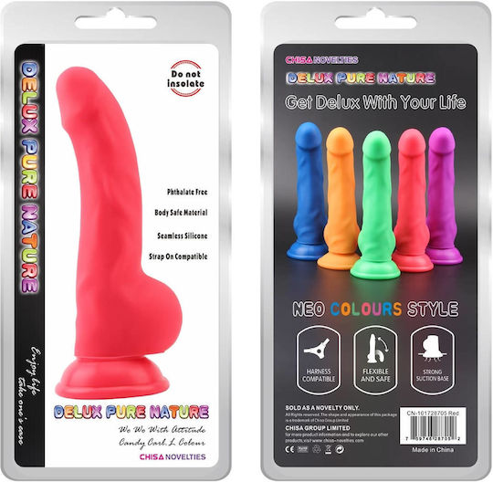 Realistisches Dildo mit Hoden und Saugnapf Rot 21.7cm