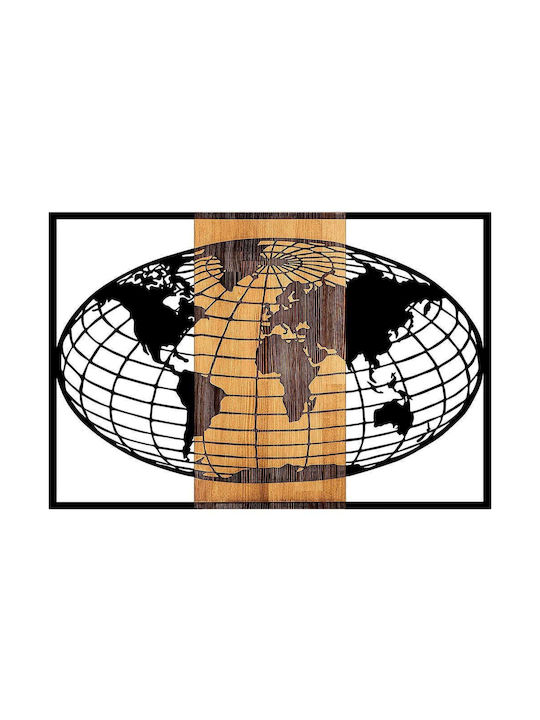 Wallity 3D Gemischte Kunst Schwarzes aus Holz 87x3x58cm