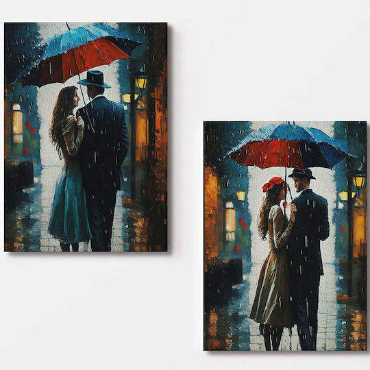 Canvas Painting Set 2pcs 910nvt1306 70x100cm Multi Wallity Vertical Wood Canvas