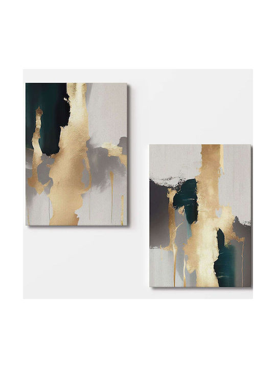 Canvas Painting Set 2pcs 910nvt1324 70x100cm Multi Wallity Vertical Wood Canvas