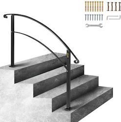 Vevor Ρυθμιζόμενη Σιδερένια Κουπαστή Μαύρη 4ft 4 Σκαλοπάτια 4fthwtyfsblack001v0