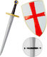 Kreuzritter Krieger Zubehörset Schild 20cm Schwert 50cm