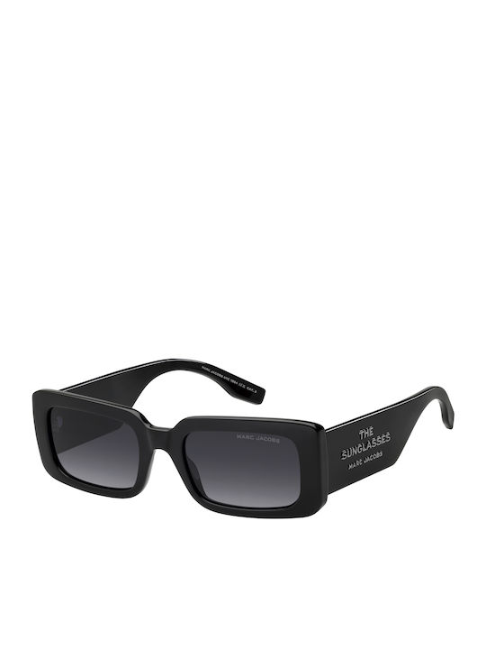 Marc Jacobs Damentaschen Sonnenbrillen mit Schwarzem Horn umrandetem Rahmen und Grauer Verlaufsfarbe Gläser MARC 804/S 8079O