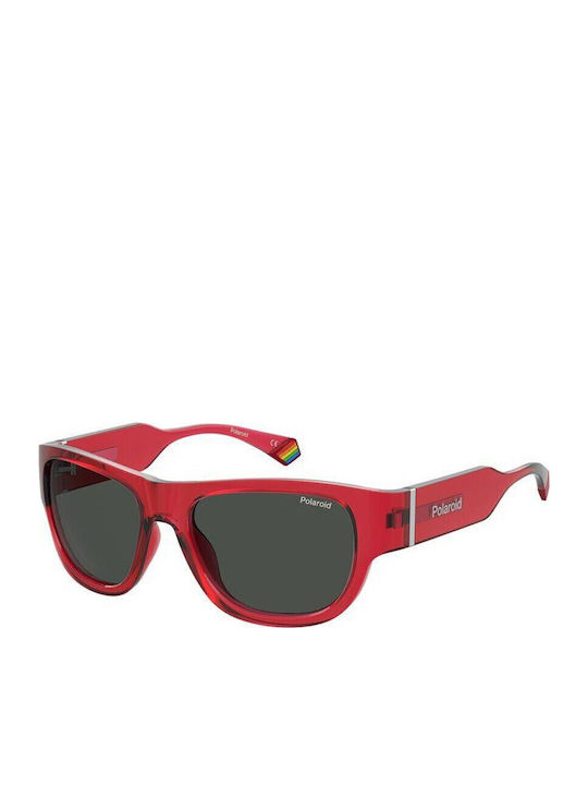 Polaroid Unisex Sunglasses with Red Plastic Fra...