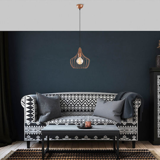 Opviq Mezopotamya Pendant Light Orange with Socket E27 27x27x126cm