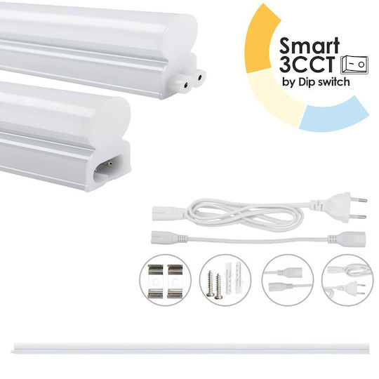 El199414 LED T5 Leuchte 16W|1600lm|3CCT 3000-4000-6500K mit Dip-Schalter|1187x22,5xH36mm Enjoysimplicity +Kabel 1m +Kabel 15cm