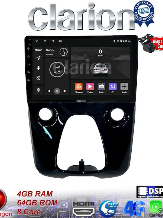 Clarion Auto-Audiosystem für Toyota Aygo Citroen C1 2014 (Bluetooth/USB/WiFi/GPS/Apple-Carplay/Android-Auto)