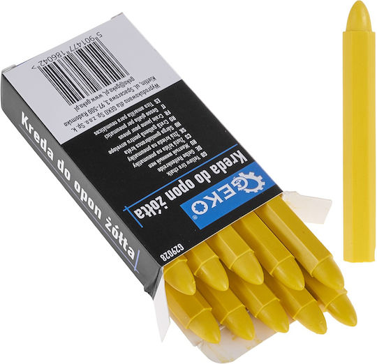 Waterproof Chalk Set Marking Tires Yellow 12 X 110 Mm 10 Pieces Geko G29028