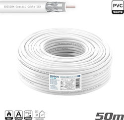 Коаксиален кабел Edision Icx-50 Ccs Al Eca Pvc бял 50м