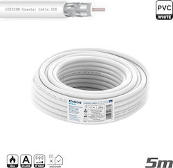 Edision Coaxial Cable Icx-5 Ccs Al Eca Pvc White 5m