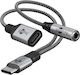 Goobay Μετατροπέας USB-C / 3.5mm male σε 3.5mm / USB-C female Γκρι 1τμχ 74524