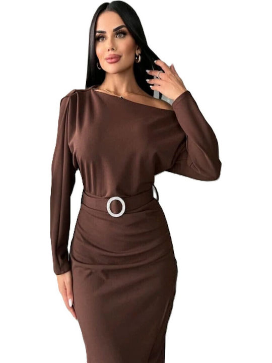 Midi Damenkleid Braun