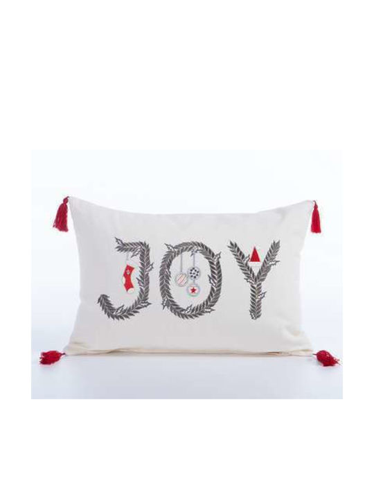 Nef-Nef Homeware Коледна декоративна възглавница Christmas Is All Around 30x45 екрю Nef-nef Homeware
