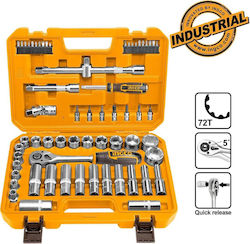 Ingco Ratchet With Sockets 1\2" 62 Pieces