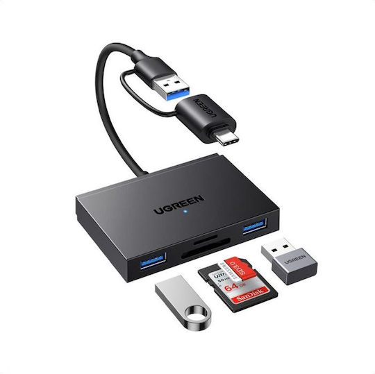 Ugreen Card Reader Type-C για SD/microSD Γκρι