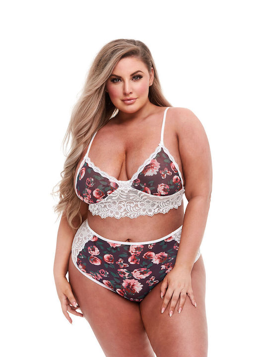 Baci Lingerie Lace Underwear Set with Slip Floral & Lace