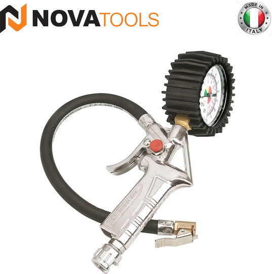 Novatools Professional Aluminum Air Pressure Gauge Gun Italy 11094