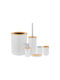 Plastic Bathroom Accessory Set White 6pcs