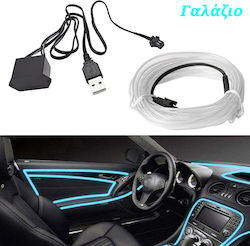 Cablu Luminos Neon Flexibil LED 5m 12v USB Albastru Iluminare Interioară Auto W14677 Cablu Luminos Neon Flexibil LED 5m 12v USB Albastru Iluminare Interioară Auto W14677