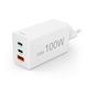 HAMA Зарядно без кабел GaN с USB-A порт и 2 USB-C порта 100W Power Delivery Бял (201997)