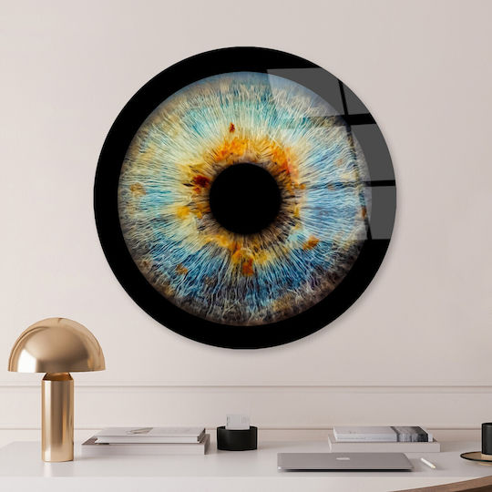 Πίνακας Γυάλινος 123bzm2634 Φ60cm Multi Wallity Στρόγγυλοι Γυαλί
