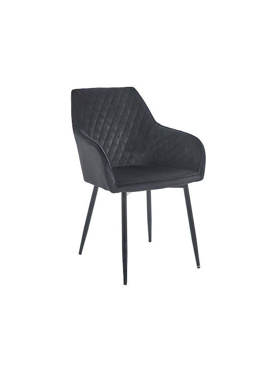 Lila Dining Room Velvet Chair Black Velvet-Blac...