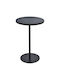 Round Side Table from Solid Wood Black L35xW35xH53.5cm.