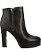 Liana Leather Women's Ankle Boots with High Heel Brown