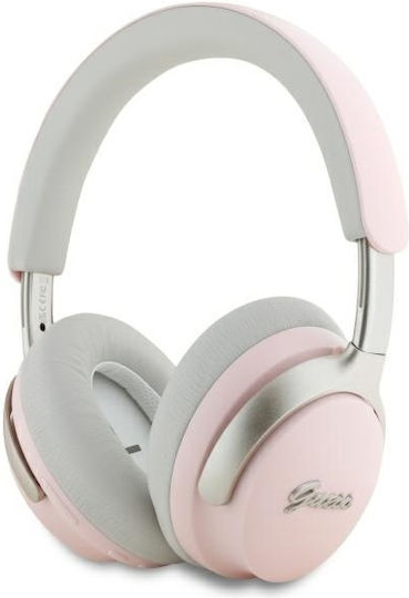 Guess Metal Script Logo Kabellose Bluetooth ANC + ENC Over-Ear Kopfhörer Pink