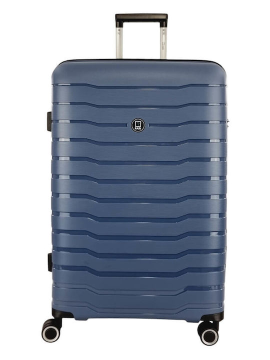 Rain Large Hard Blue Travel Suitcase with 4 Whe...